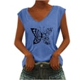 thumbnail image 1 of Camiseta sin mangas con cuello en V y estampado informal a la moda para mujer Pompotops lopia998082, 1 of 5