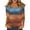 Orange, variant on Women's T Shirt Print 3/4 Sleeve Daily Weekend Fashion Basic V- Neck Regular Top Green M