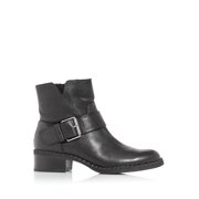 GENTLE SOULS KENNETH COLE Womens Black Slit On Topline Performance Buckle Accent Best Round Toe Block Heel Zip-Up Leather Moto 7.5 M