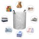 thumbnail image 4 of Balery Silver Glitter Cesta de ropa redonda con asas, impermeable, independiente, para ropa, juguetes, dormitorio y familia-Small, 4 of 6