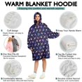 thumbnail image 6 of Wearable Blanket Hoodie,Astronaut and Heart Black Pattern Oversized Sherpa Blanket Hoodie with Super Pockets,Super Warm Fuzzy Pullover for Women & Men, 6 of 6