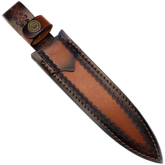 Yvsxxv Cowhide Cow Leather Knife Sheath Outdoor Straight Knife Sheath Handmade Carving Cowhide Sheaths with Belt Loop for Kitchen
