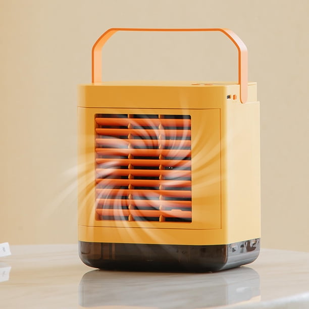 Ventilador de Aire acondicionado portátil Perfecl mini enfriador de Aire Estilo batería amarilla