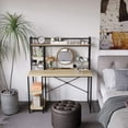 thumbnail image 3 of Nost & Host 47.2 Inch Home Office Study Desk with 2 Tier Shelves, Oak, 3 of 6