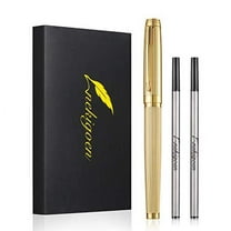 nekigoen Rollerball Pen for Men Women Luxury Metal Executive Pens Home Office Use with 2 Extra Refills Black Ink 0.7mm G2(gold)