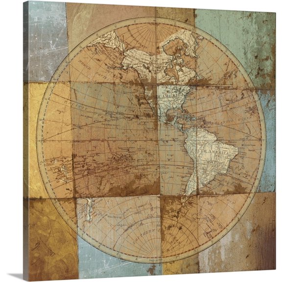 Great BIG Canvas | "Single Map" Canvas Wall Art - 16x16
