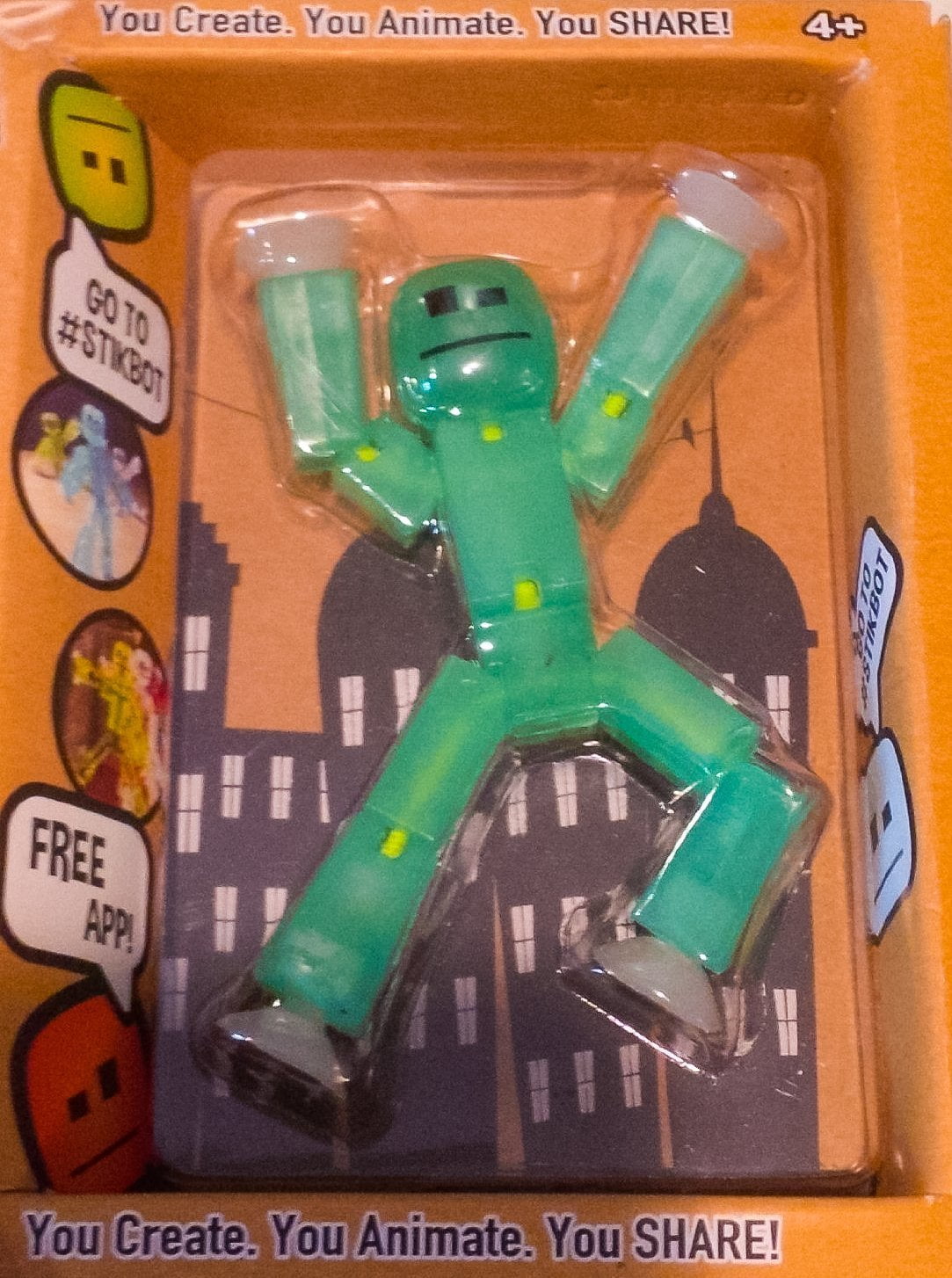 Stikbot Glows In the Dark 3 Translucent Light Green Stikbot Action Figure