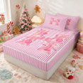 thumbnail image 3 of Manfei Monogram Zipper Full Size Comforter Sets with Fitted Sheet and 2 Pillowcases Letter Zipper Bedding Set, Pink S, Pink Reversible, 3 of 7