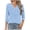Light Blue, variant on Staron Women's Polka Dot V-Neck 3/4 Sleeve T-Shirt Casual Fashion Printed Top Basic Comfy Relaxed Tee, White XXL