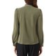 thumbnail image 3 of Blusa de trabajo de manga larga con botones y cuello atado para mujer INSPIRE CHIC en azul marino y verde, 3 of 6