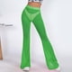 thumbnail image 1 of WILLBEST Pantalones Casuales para Mujer, Transparentes, de Cintura Alta, con Volantes y Pierna Ancha, para Playa, para Fiestas, Rave y Actuaciones. Extra Grande, 1 of 4