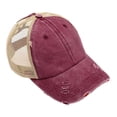 thumbnail image 3 of Ticikt Womens Ponytail Hat Baseball Cap High Messy Bun Ponycap Hats Quick Drying Mesh Hat,Color:Red, 3 of 3