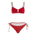 thumbnail image 5 of TTUHYWXI Women's Two Piece Bikini Sets Bathing Suits with Adjustable Straps Removable Padding Swimsuit (Red, XXL), 5 of 8