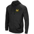 thumbnail image 2 of Men's Colosseum Black Cal Bears Blackout 3.0 Tonal Raglan Full-Zip Hoodie, 2 of 3