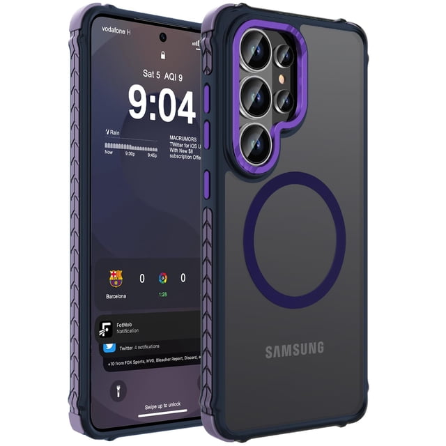 DEERLAMN - Funda magnética fuerte para Samsung Galaxy S26 Ultra de 6.9 pulgadas, compatible con Magsafe, protección contra caídas de grado militar, translúc