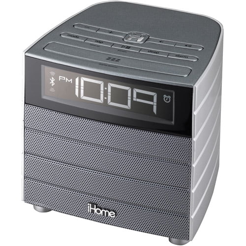 iHome Wireless Bluetooth USB FM Clock Radio, Gunmetal