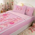 thumbnail image 2 of Manfei Initial Zipper Twin Comforter Sets with Fitted Sheet and 2 Pillowcases Christmas Zipper Bedding Set, Pink N, Pink Reversible, 2 of 7