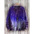thumbnail image 3 of Suéter feo informal unisex de invierno con impresión 3D, diseño de árbol de Navidad, Papá Noel, copo de nieve, alce y gato, 3 of 5