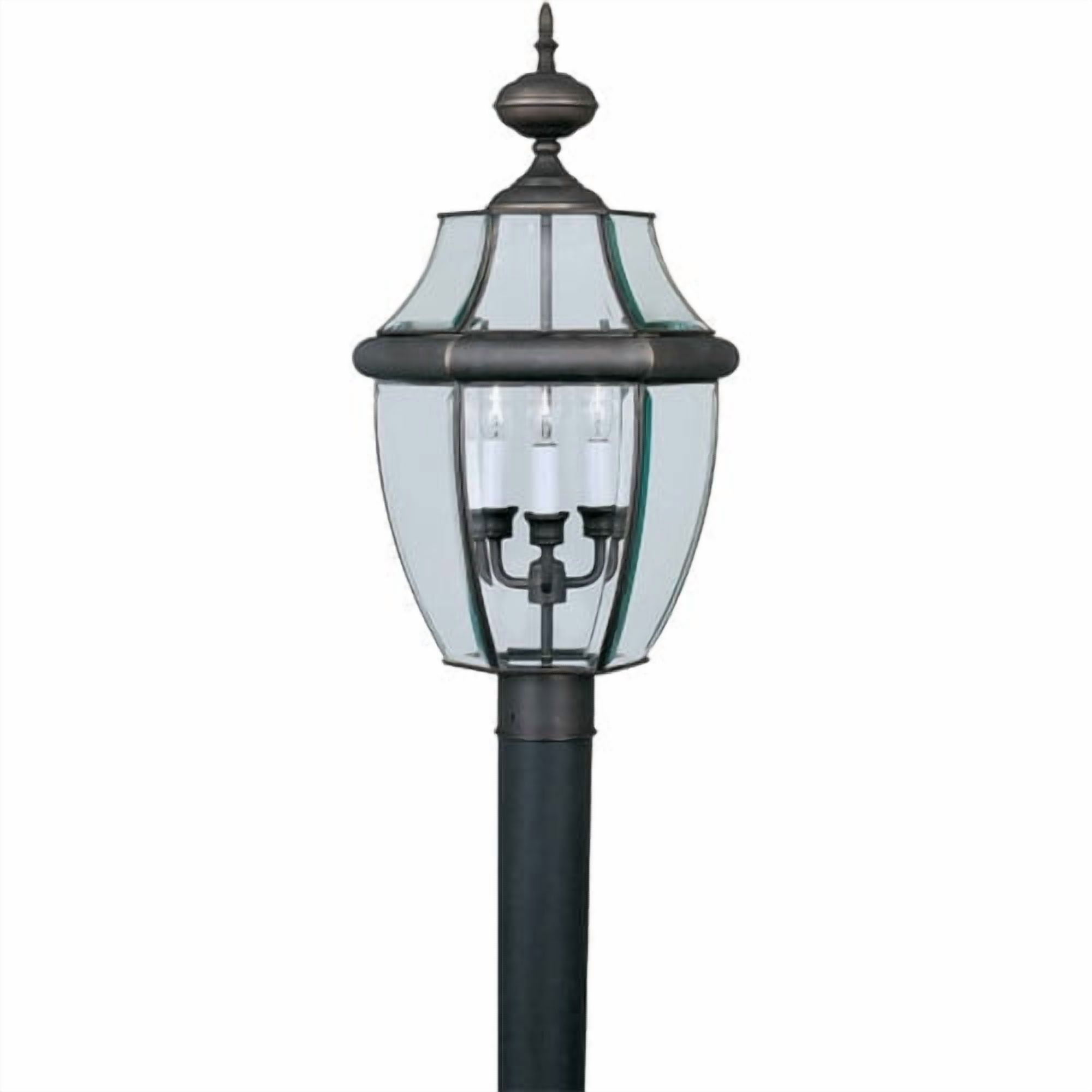 Forte Lighting - Cambridge - 3 Light Outdoor Post Lantern-24 Inches Tall and 12