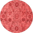 thumbnail image 1 of Ahgly Company Machine Washable Indoor Round Abstract Red Modern Area Rugs, 8' Round, 1 of 4