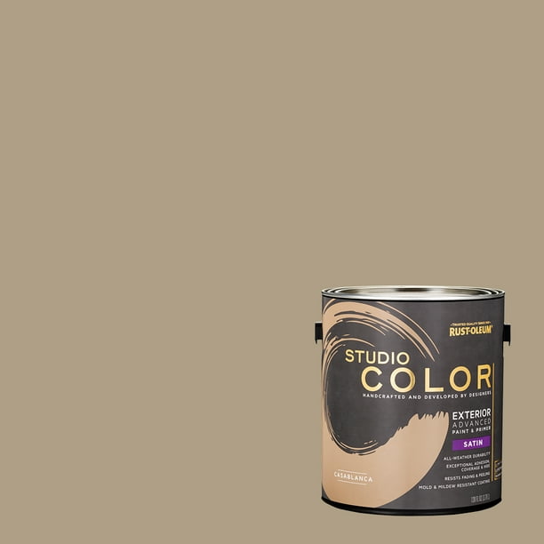 Casablanca, Rust-Oleum Studio Color Advanced Paint + Primer Exterior Satin,  Gallon, 2 Pack 