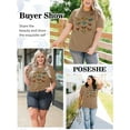 thumbnail image 3 of XCHQRTI Women's Butterfly Plus Shirts Casual Loose Oversized Tshirt Short Sleeve Floral Summer Tee, 3 of 7