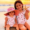 thumbnail image 4 of Abcomgle Girls Swimsuit Size 6 Strawberry Daisy Floral One Piece Girls Swimsuit Ruffled Stretchy Swimwear for Girls, 4 of 7