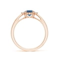 thumbnail image 2 of ANGARA Natural Tapered Shank London Blue Topaz Ring with Diamond Accents in 14K Rose Gold for Women (Size-7x5mm) | November Birthstone Jewelry for Women | London Blue Topaz Ring (Ring Size - 10.5), 2 of 9