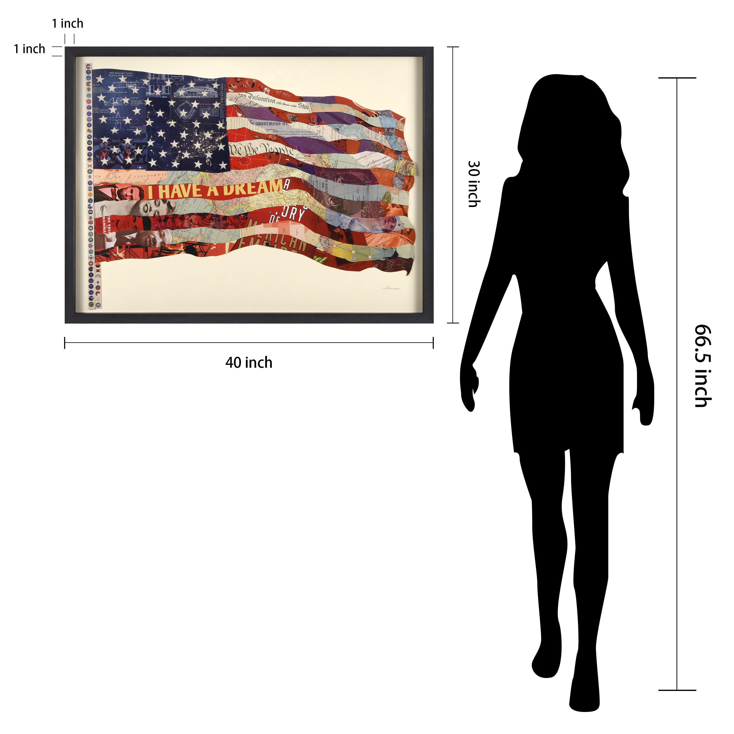 Direct Impact B Frameless Free Floating 40.00" x 30 in Framed Painting Art Prints, by Empire Art