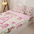thumbnail image 3 of Homewish Western Cowgirl Zipper Twin Comforter Sets with Fitted Sheet and 2 Pillowcases For Girls,Personalized Initial A Zipper Bedding Set,Pink Reversible,4-Piece, 3 of 7