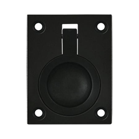 2.5 x 1.87 in. Flush Ring Pull, Black - Solid