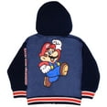 thumbnail image 2 of Nintendo Super Mario Boys Zip Up Varsity Hoodie, Kids Varsity Hoodie Jacket (Size 4-16), 2 of 5