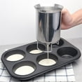 thumbnail image 5 of Kaireo Batter Separatorstainless Pancake Batter Dispenser Great for Baking Cupcakes Cooking Easyflow Spout Measuring Gauge in Mls and Cups,Include:1*Batter Mixer, 5 of 5