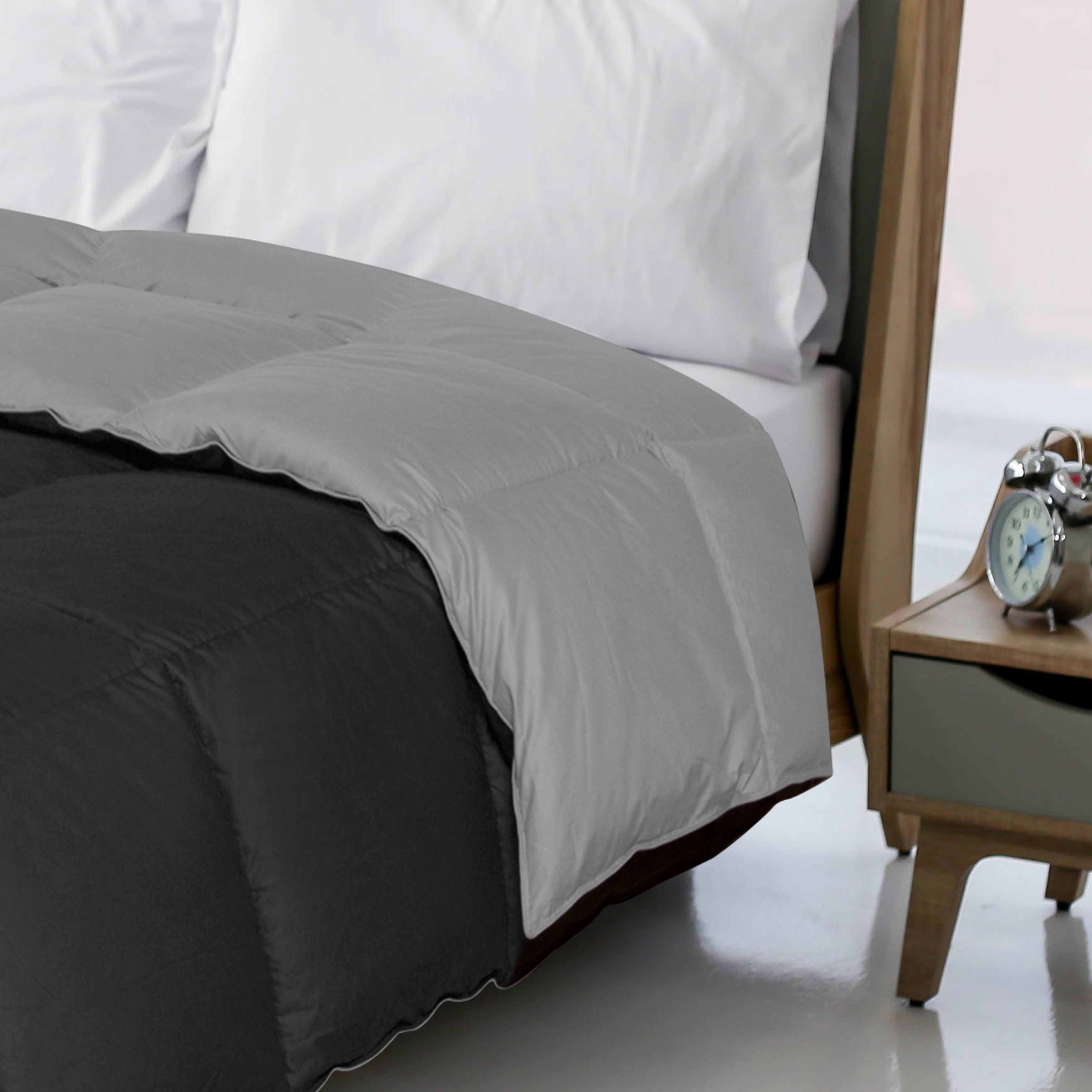 Superior Down Alternative Reversible Comforter, Full/ Queen, Black/ Grey - image 3 of 3