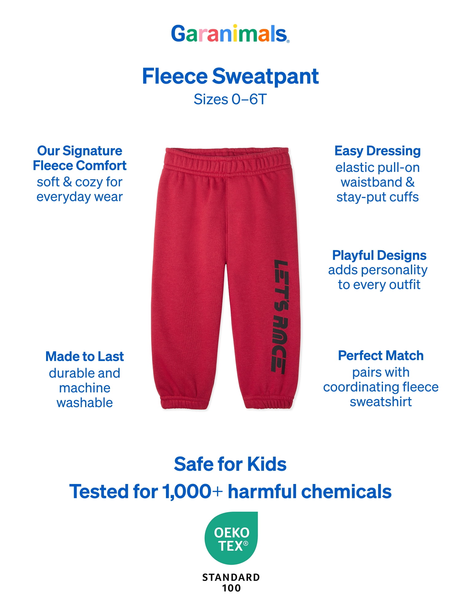 Garanimals Baby & Toddler Boys Fleece Sweatpants, Sizes 0-6T