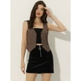 thumbnail image 4 of DARING DIVA Women's Cinched Waist Asymmetric Stretchy Plaid Jacket S Brown, 4 of 6
