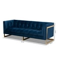 thumbnail image 4 of Baxton Studio Ambra Glam and Luxe Royal Blue Velvet Fabric Upholstered and Button Tufted Gold Sofa with Gold-Tone Frame, 4 of 12