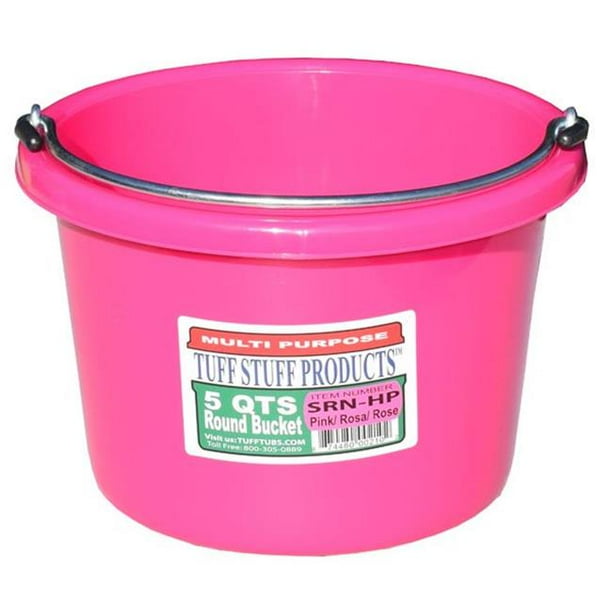 Tuff Stuff Products SRNHP 5 qt. Round Bucket Hot, Pink