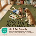 thumbnail image 4 of Design&I 8'x10' Washable Area Rug Olive Green Celestial Inspirations Decorative Mystical Moon and Stars Design for Living Room, Family Extra Large Skid-Resistant Low Profile, 4 of 7