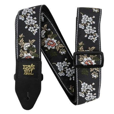 Ernie Ball Classic Jacquard Guitar Strap/Bass Strap - White Blossom