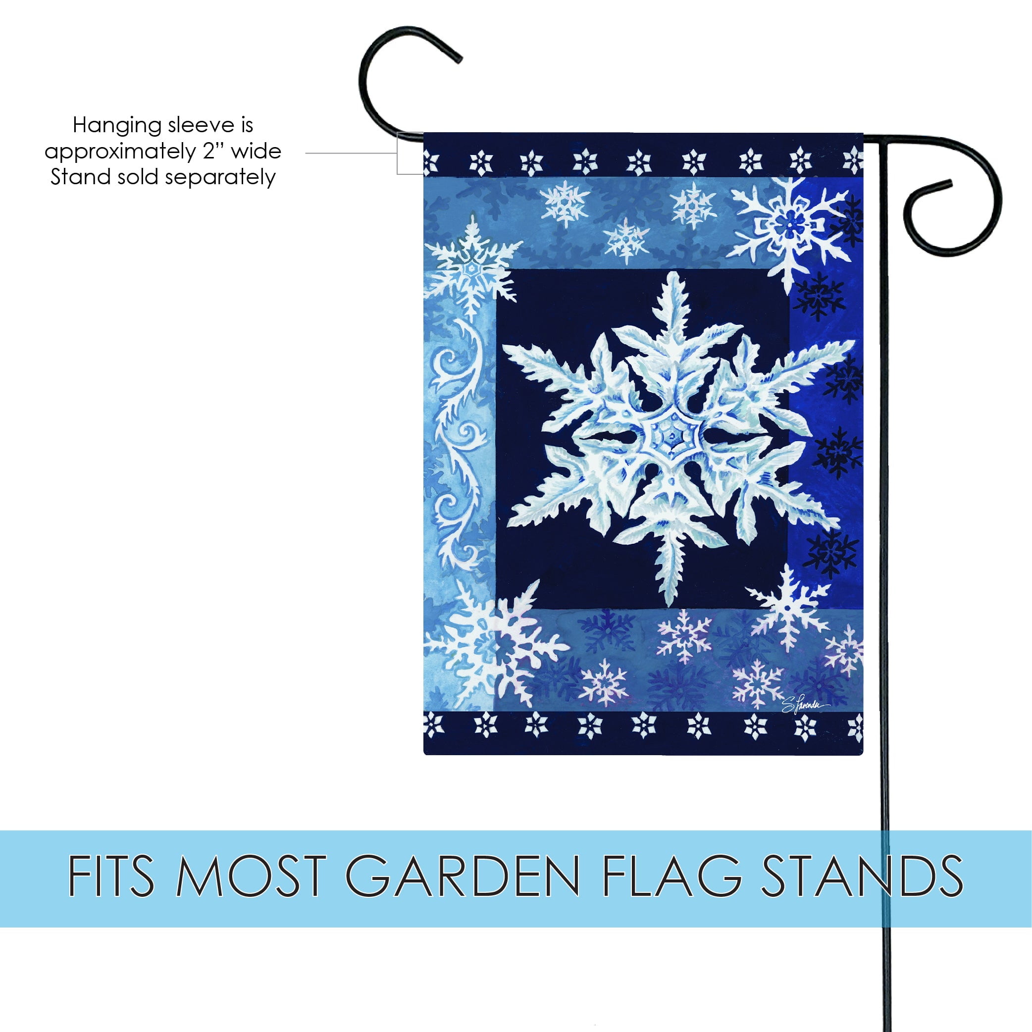 Toland Home Garden Cool Snowflakes Winter Flag Double Sided 12x18 Inch