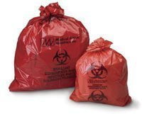 Infectious Waste/Biohazard Bag 23x23' 7-10 Gallons Infectious Waste Red, # 115H, 10 Bags