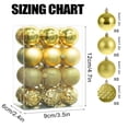 thumbnail image 3 of Fllostpr 24PC Electroplated Christmas Ball Ornaments, Shatterproof Hanging Decor Set for Xmas Tree Wreath Garland Party Indoor, Gold 1.2", 3 of 7