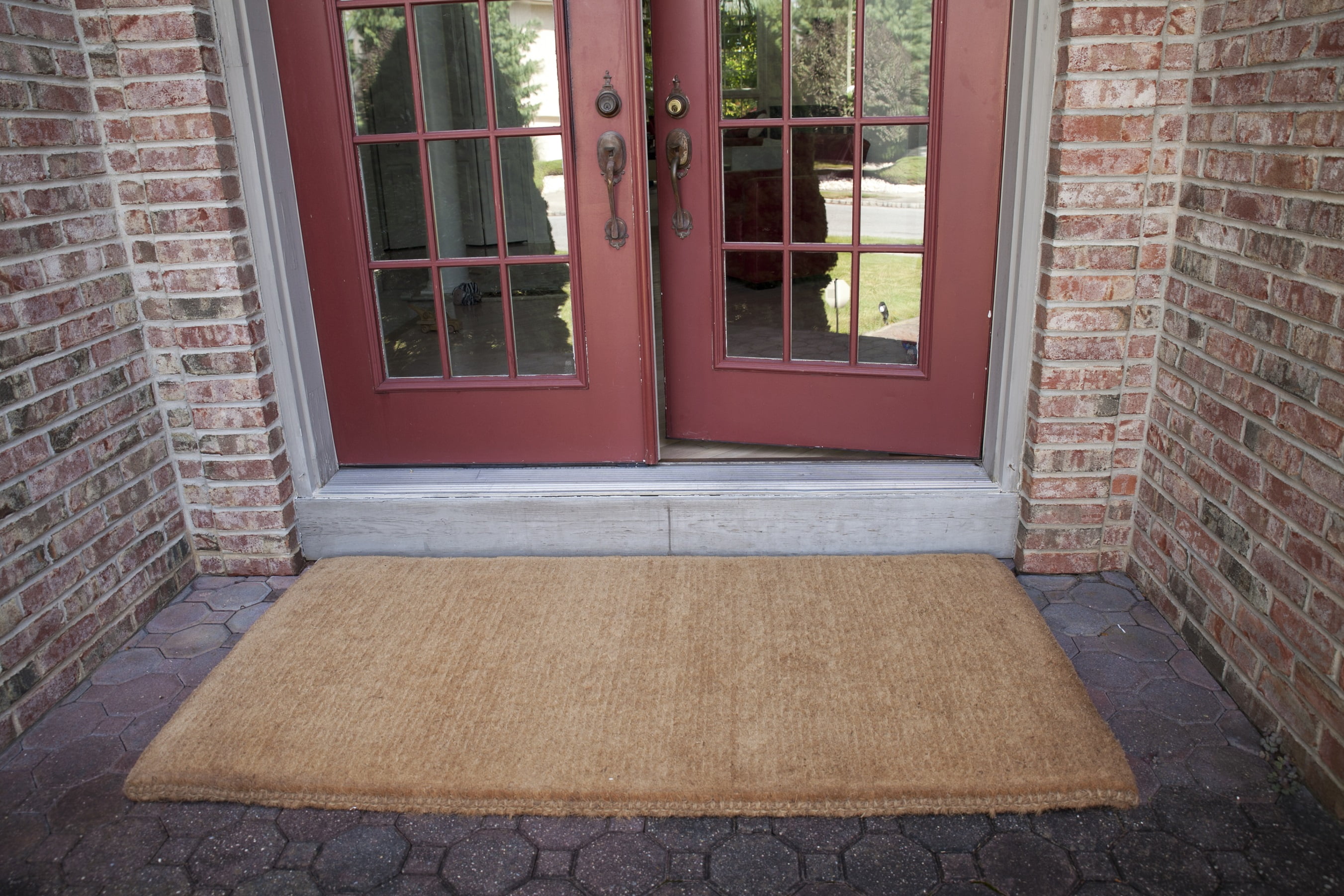 Check Please Extra-Thick Handwoven Coconut Fiber Doormat - Entryways