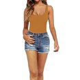 thumbnail image 6 of FRSASU One-Piece Women Round-Neck Sleeveless Solid Shapewear Bodysuit Jumpsuits Khaki XL(XL), 6 of 6