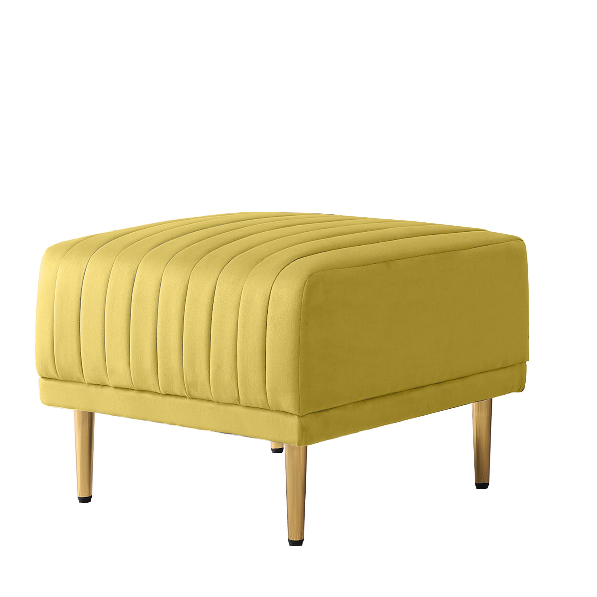 Velvet Ottoman Footrest, Small Footstool Accent Bench with Metal Legs