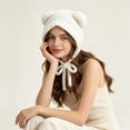 thumbnail image 4 of qolati Women Plush Bear Hat Warm Ear Protection Fall Winter Thickened Fuzzy Hat Earflap Beanie Warm Tropper Windproof Hooded Hat Headwear, 4 of 8