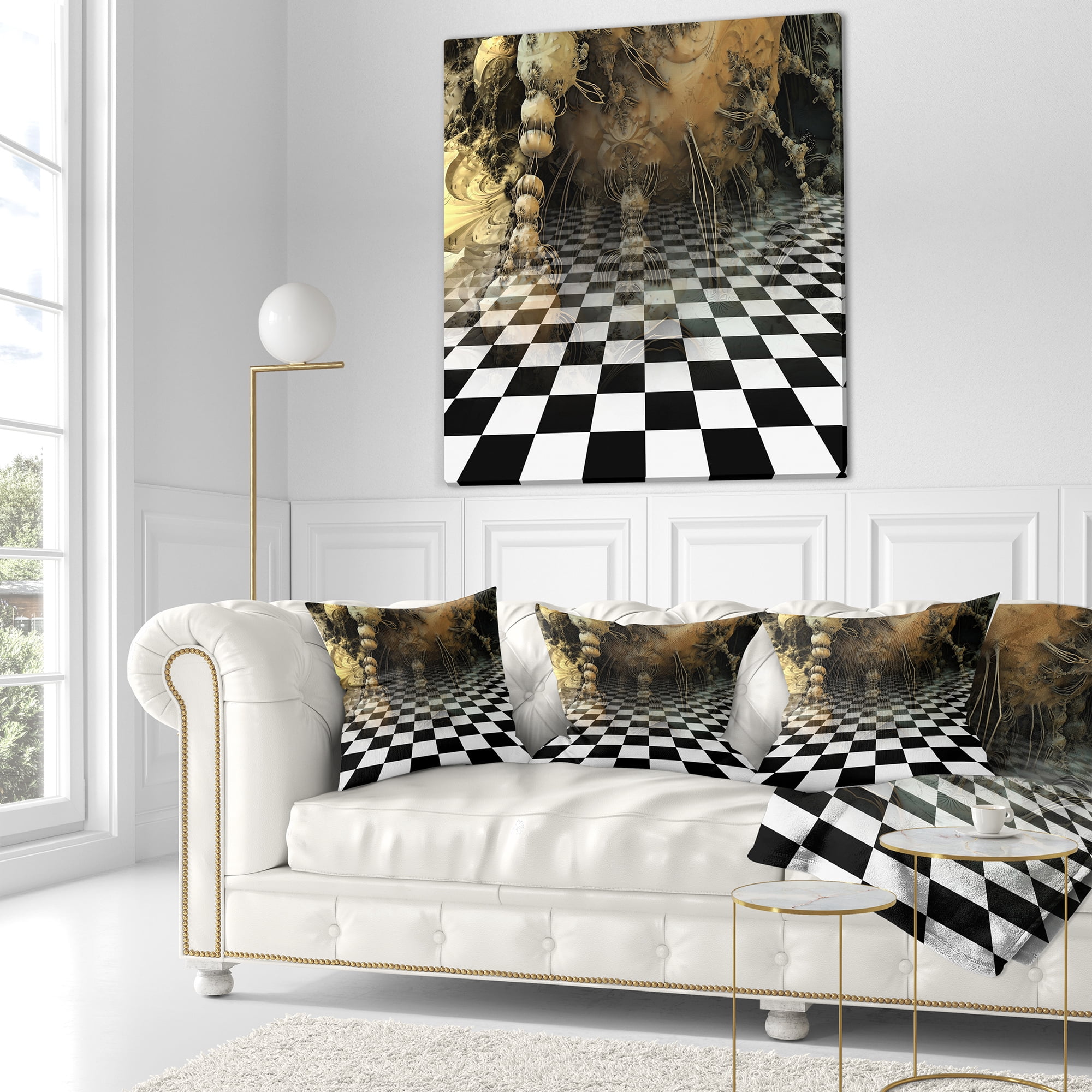Designart Geometric Composition Close up - Contemporary Throw Pillow - 18x18