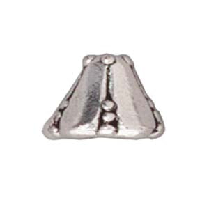 - Fine Silver Plated Pewter Bell Flower Bead Caps 8mm (4)