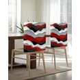 thumbnail image 5 of nqOlkjepod Red Black Ombre Chair Covers Set of 6, Decorative Chair Back Cover, Modern Geometric Moire Abstract Art Dining Room Chair Slipcovers Removable Chair Protectors Covers for Party Banquet, 5 of 7